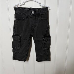 Kids Black Cargo Pants